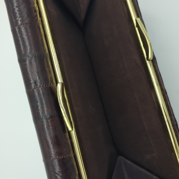Vintage Genuine‎ Eel Skin Women's Wallet Brown - Picture 9 of 9